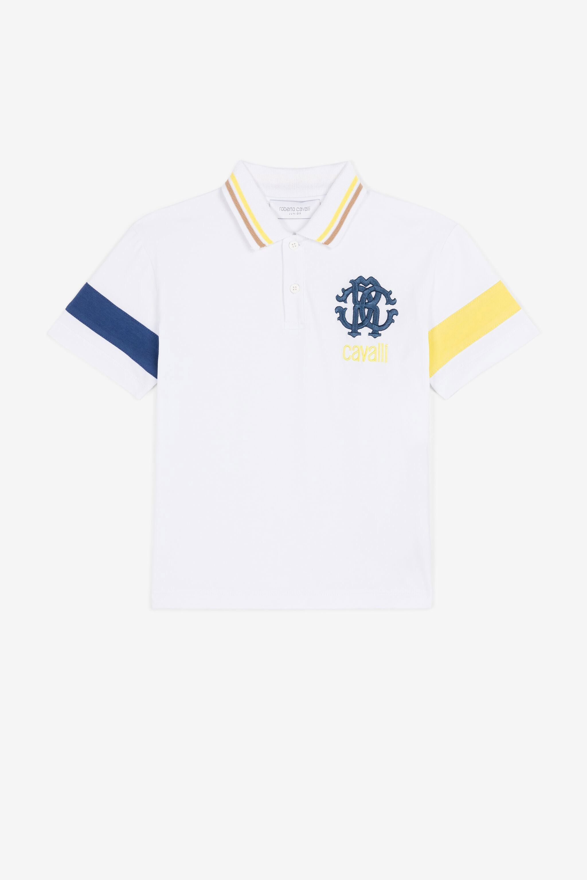 JU Logo-embroidered polo shirt Optical white QJT674-KB003