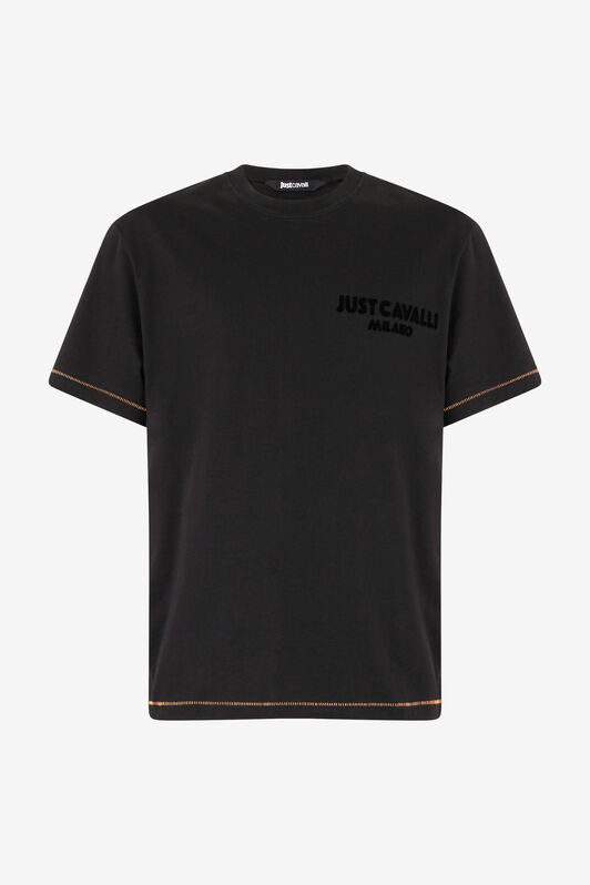 JC T-Shirt Avec Monogramme JC Et Coutures Contrastantes BLACK UFT037-UF057