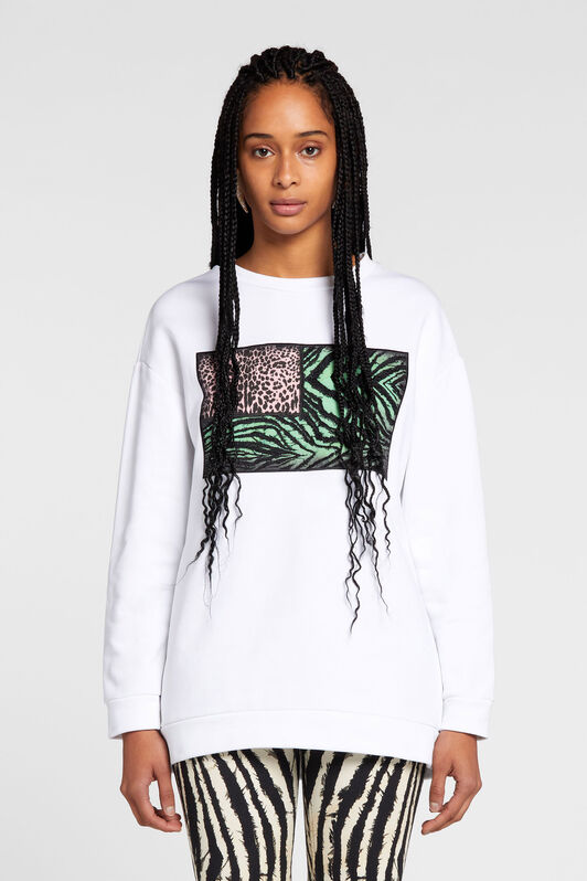 RC Animalier Patchwork-Print Appliqué Sweatshirt White OKT66D-CF050