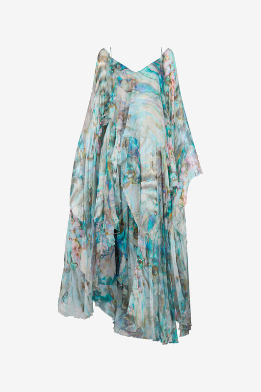 RC Mermaid Print Long Dress Blue/Silver UWT106-CKN92