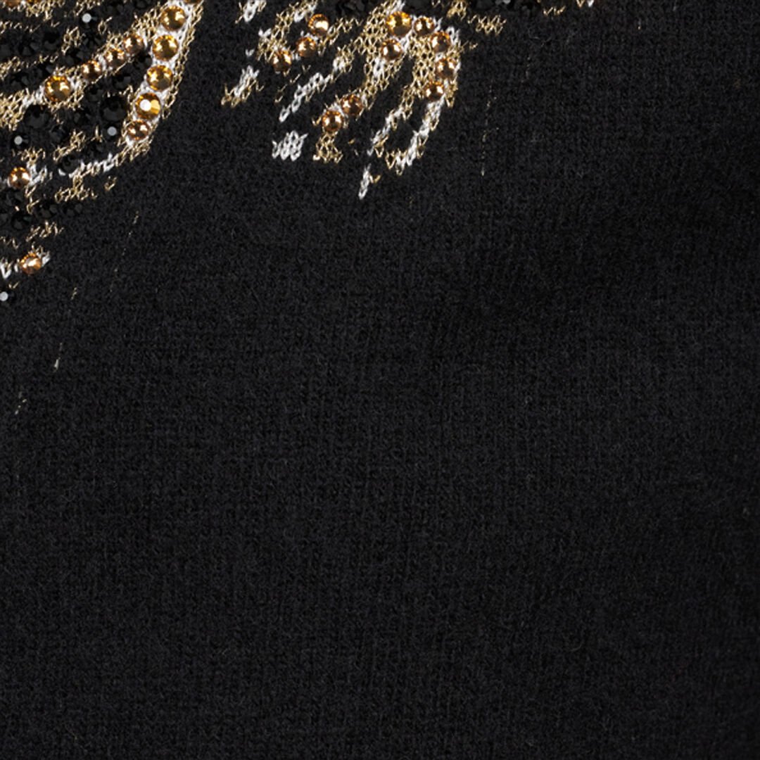 RC Wool Cardigan with Tiger Embroidery RC Wool Cardigan with Tiger Embroidery BLACK WKM902-MQ014