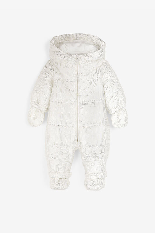 JU Logo-Embroidered Snowsuit Silver RJT40B-5RH87