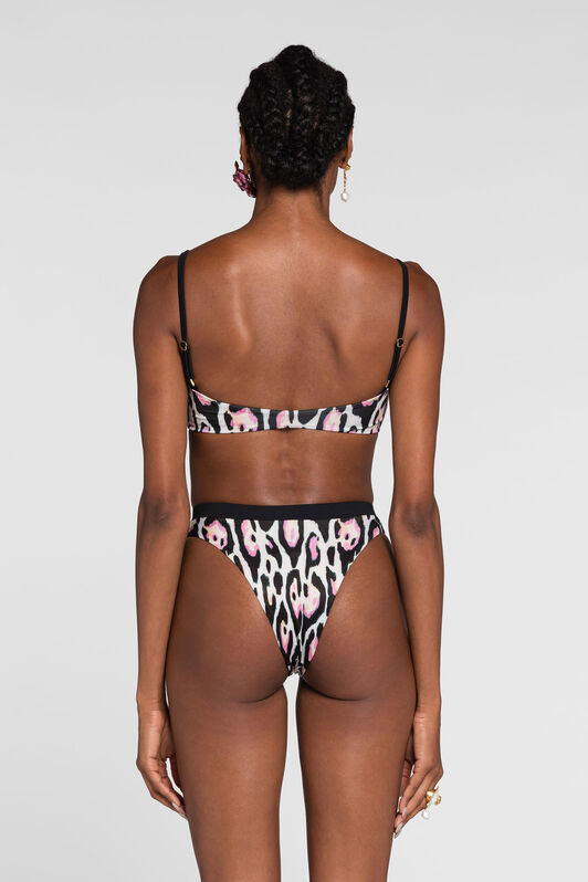 RC Top bikini con stampa Jaguar ROSA QKW00J-LNF54