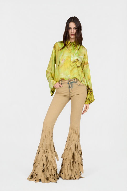 RC Plumage print shirt LIME SWT705-4QL71