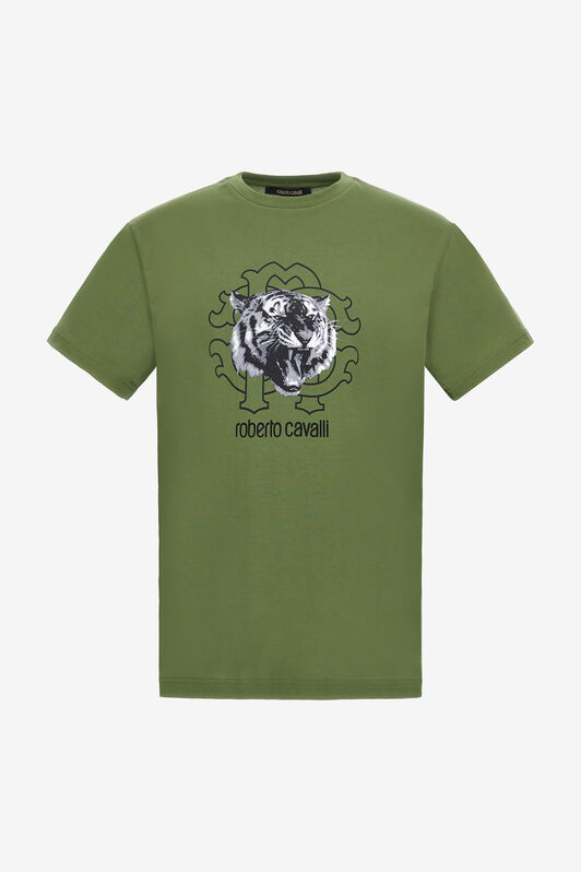 RC T-shirt with Jaguar logo and print Green NOT60Q-JD060