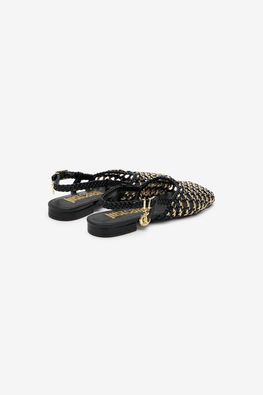 JC Escarpin Slingback au Design Tressé JC Escarpin Slingback au Design Tressé 899 BLACK + 929 GOLD WFS105-WF343