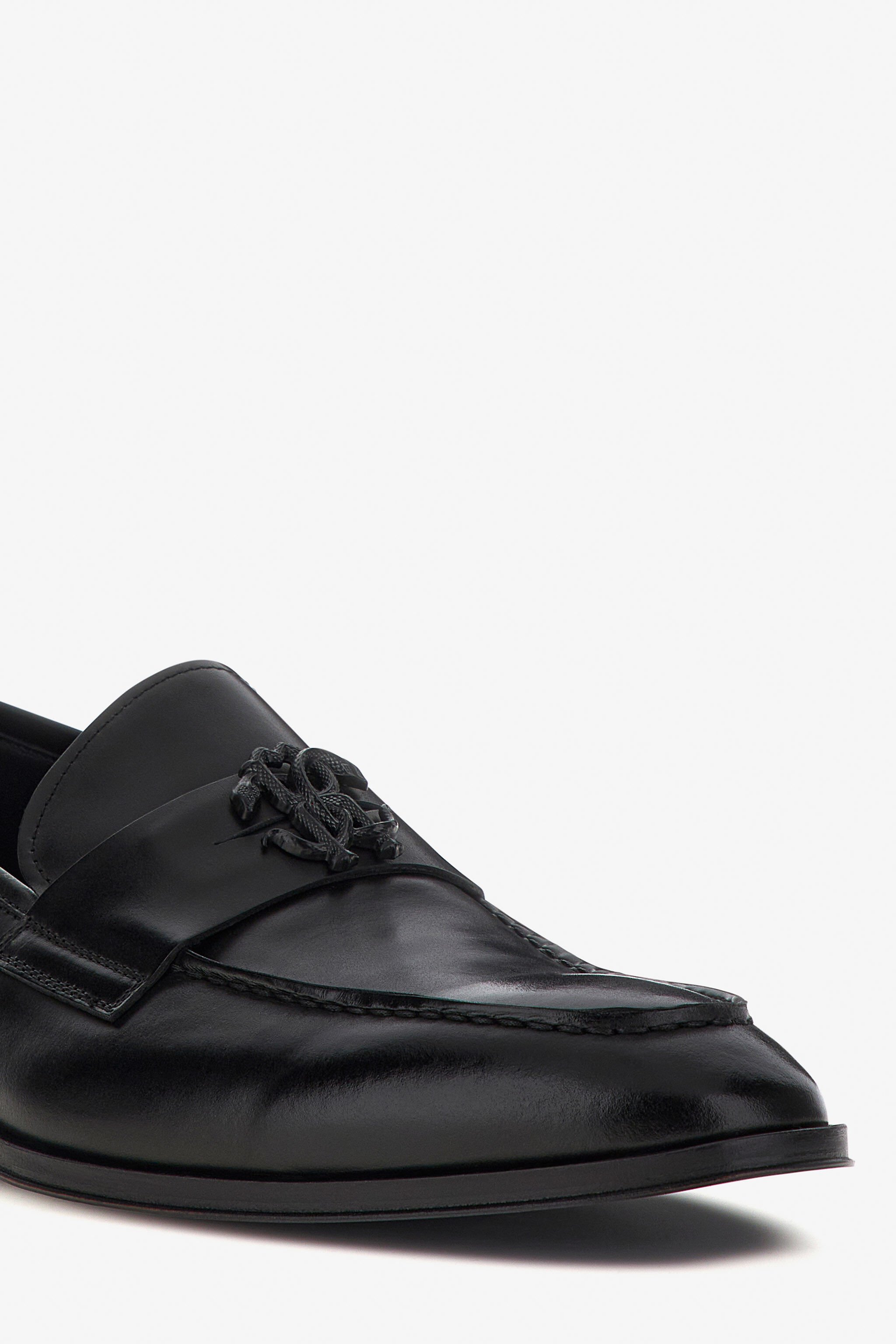 RC Loafers with Monogram Mirror Snake Black RRS022-PZA84