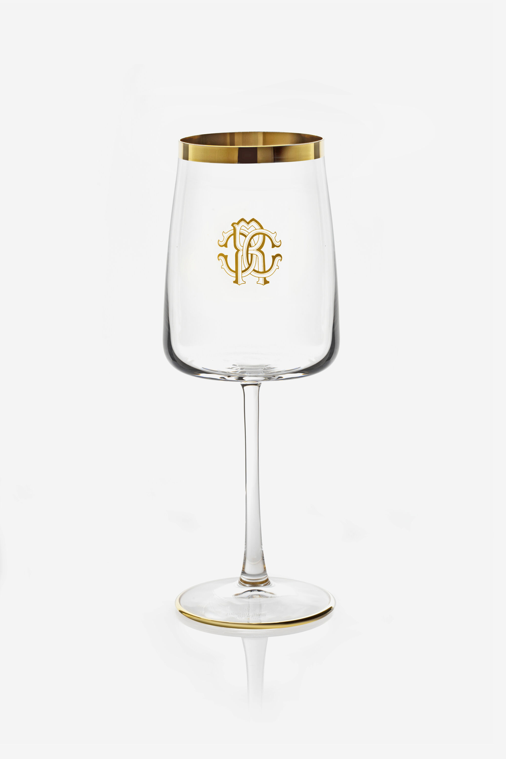 HO Monogram Gold 2 Wine Goblets Set Gold RALA03-IA008