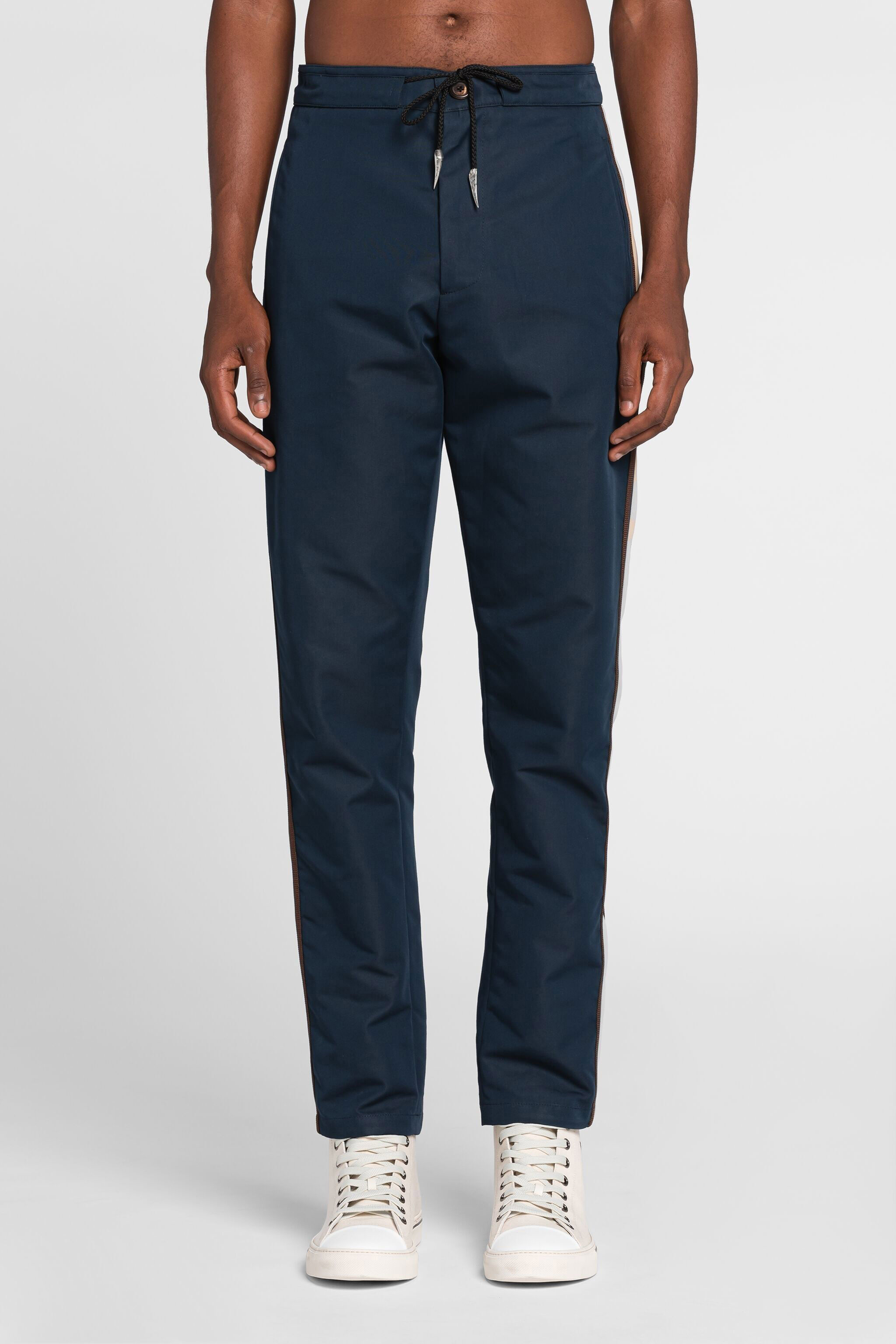 RC Side-stripe drawstring track pants Dark blue QRT207-FN061