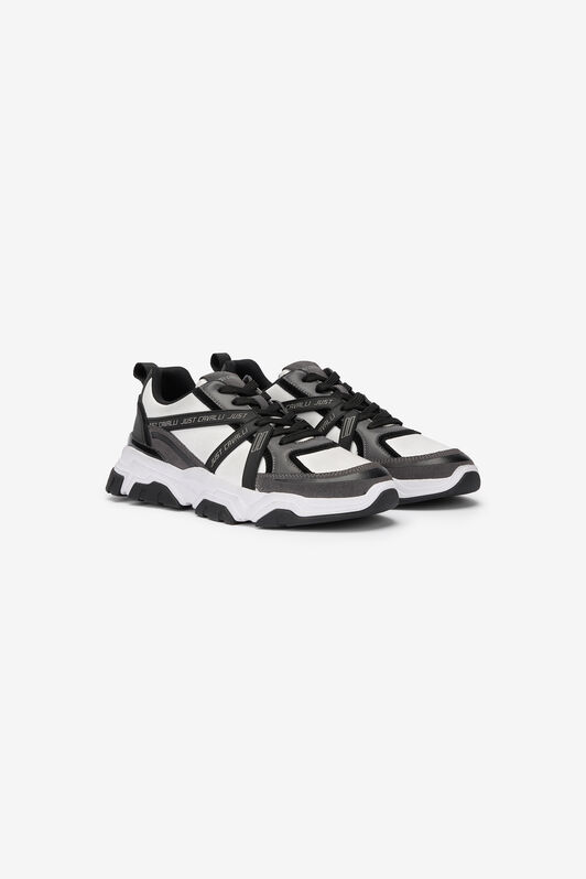 JC White Chunky Leather Sneakers 003+802 VFS060-VF518