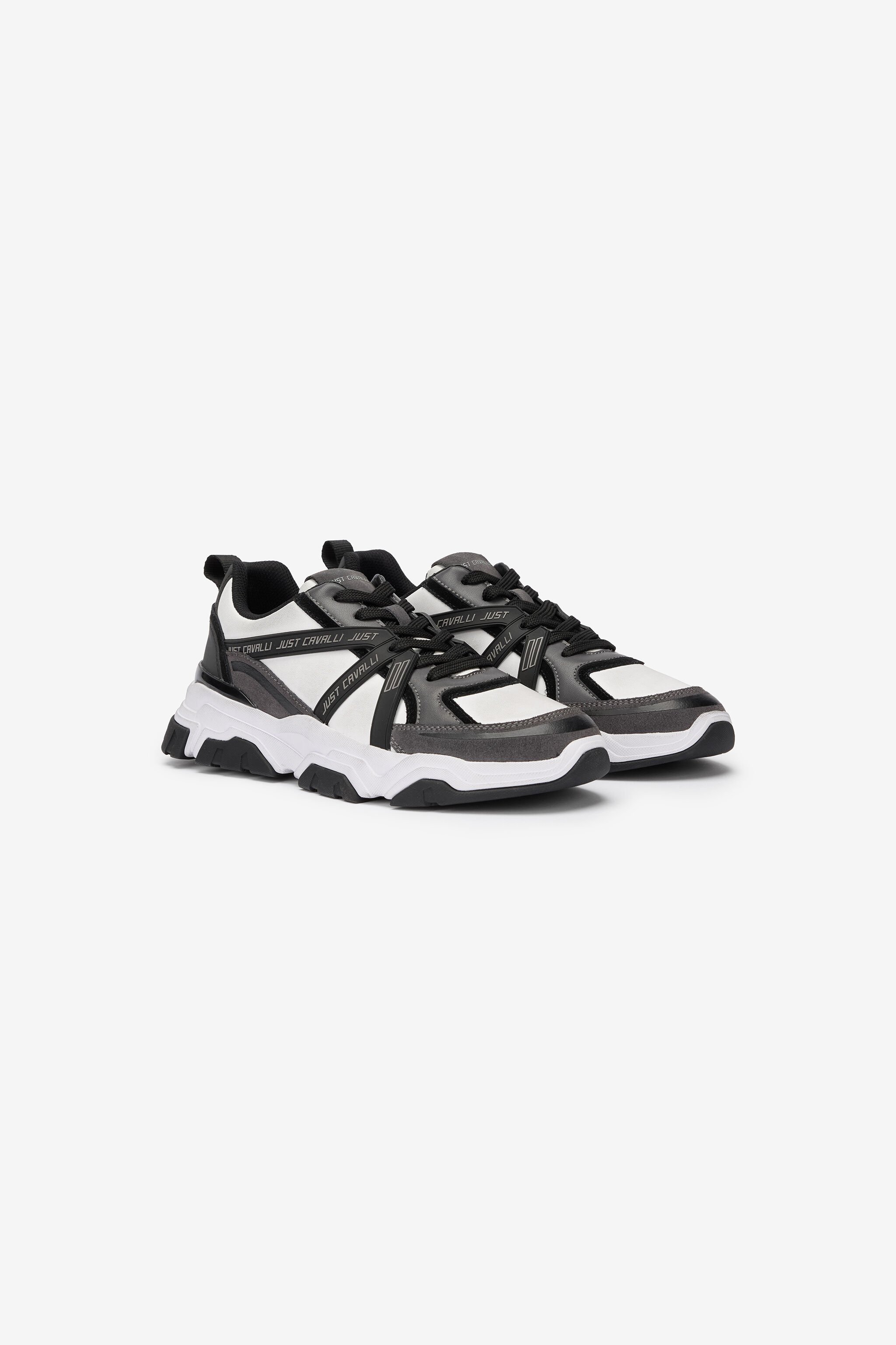 JC White Chunky Leather Sneakers 003+802 VFS060-VF518
