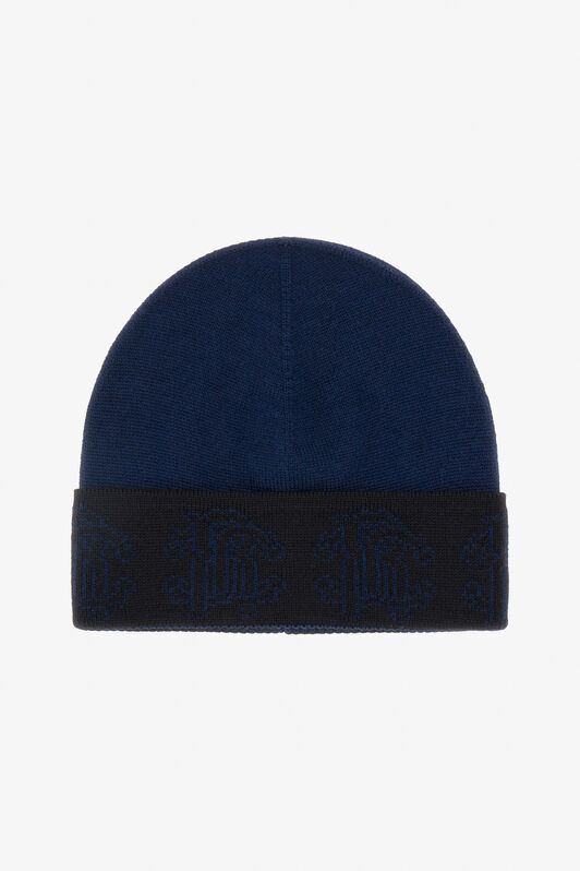 RC Dunkelblau Wollmütze Beanie mit Logoband Dunkelblau NOZ00E-MQ014