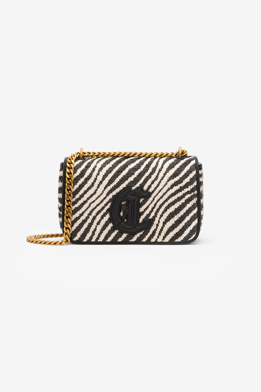 JC Borsa A Tracolla Con Motivo Tiger Skin Avorio/Nero UFB118-UF487
