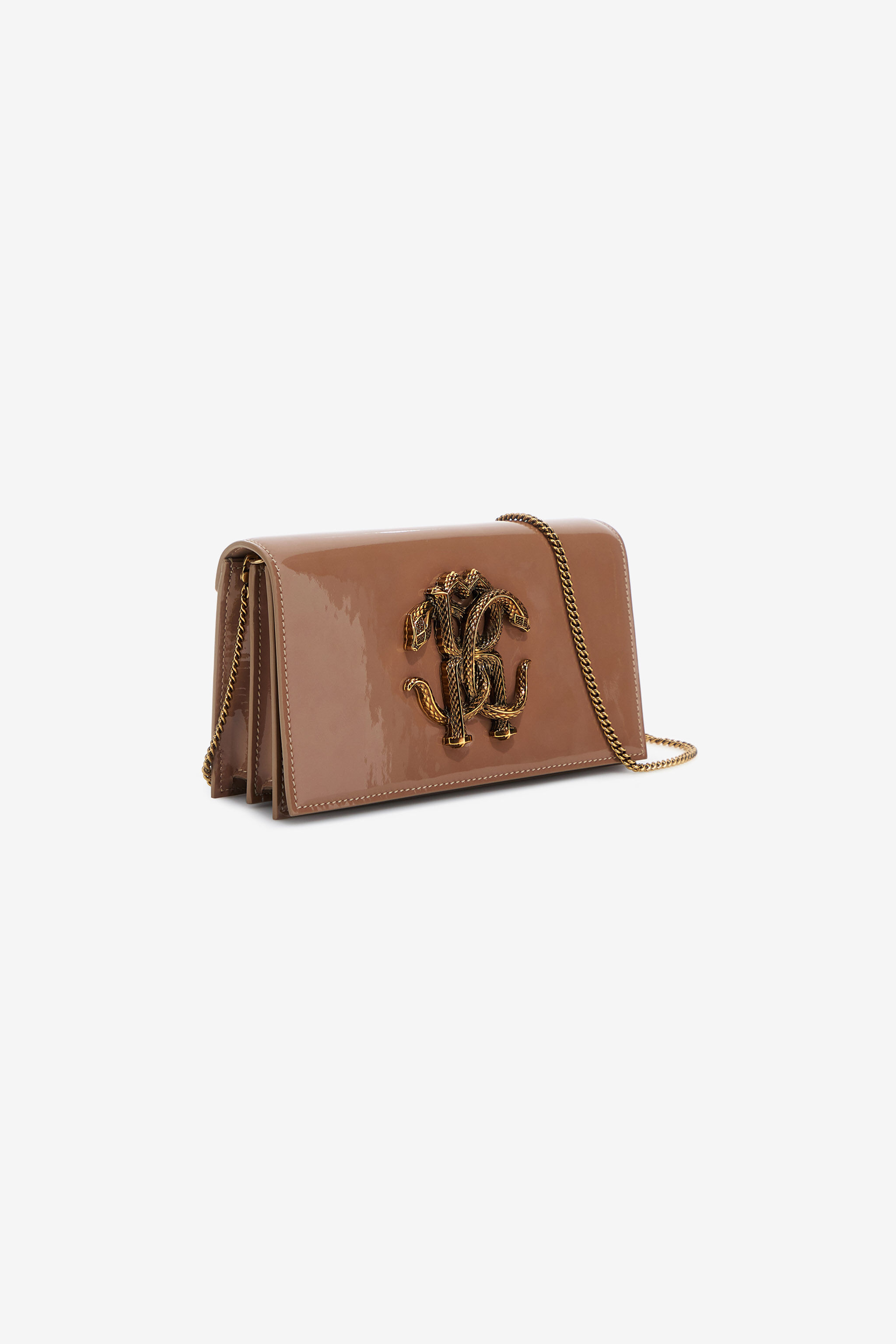 RC Shoulder bag with Monogram Mirror Snake Brown SKB112-PZ133