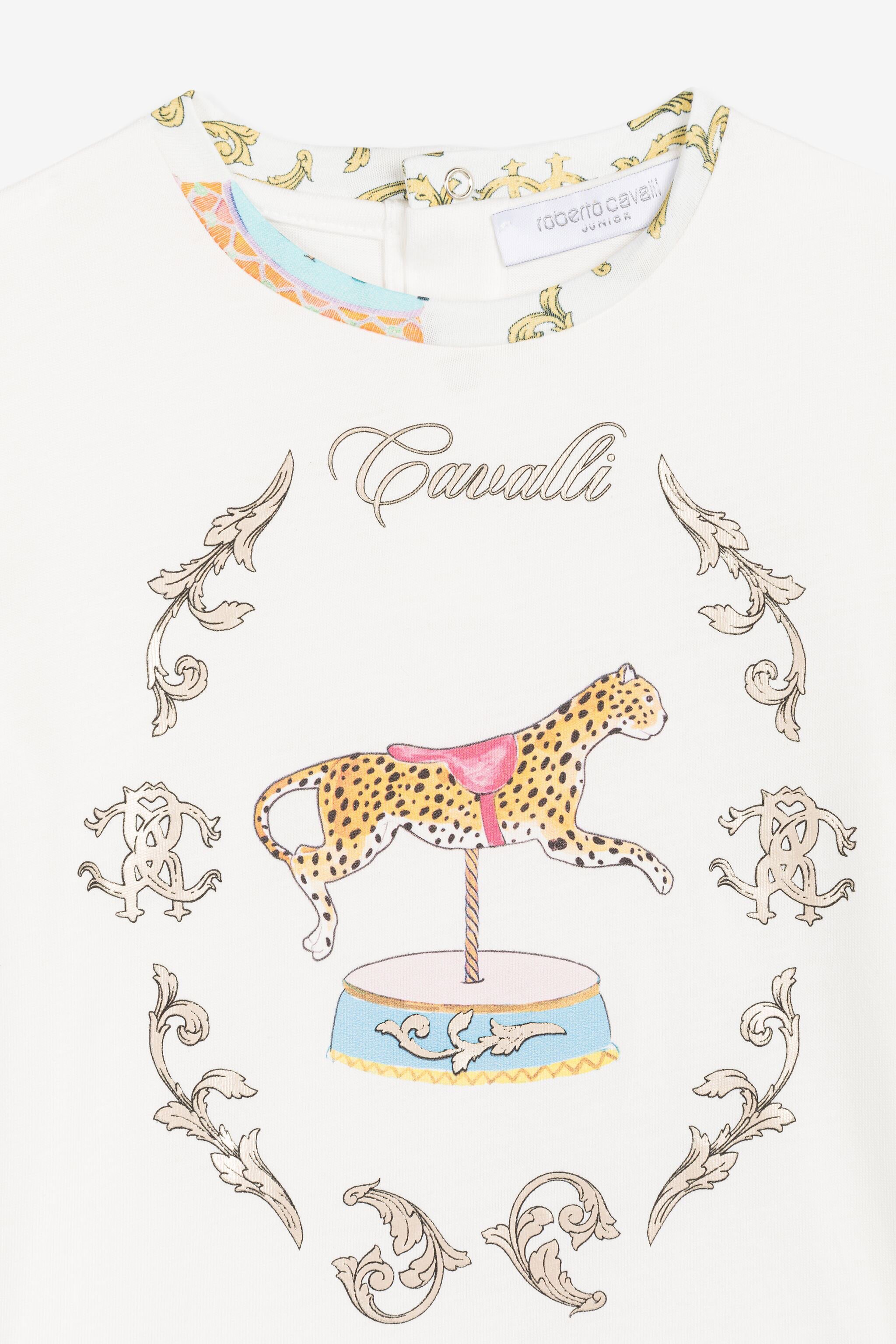 JU Jaguar And Filigree-Print T-Shirt White RJT600-JD001