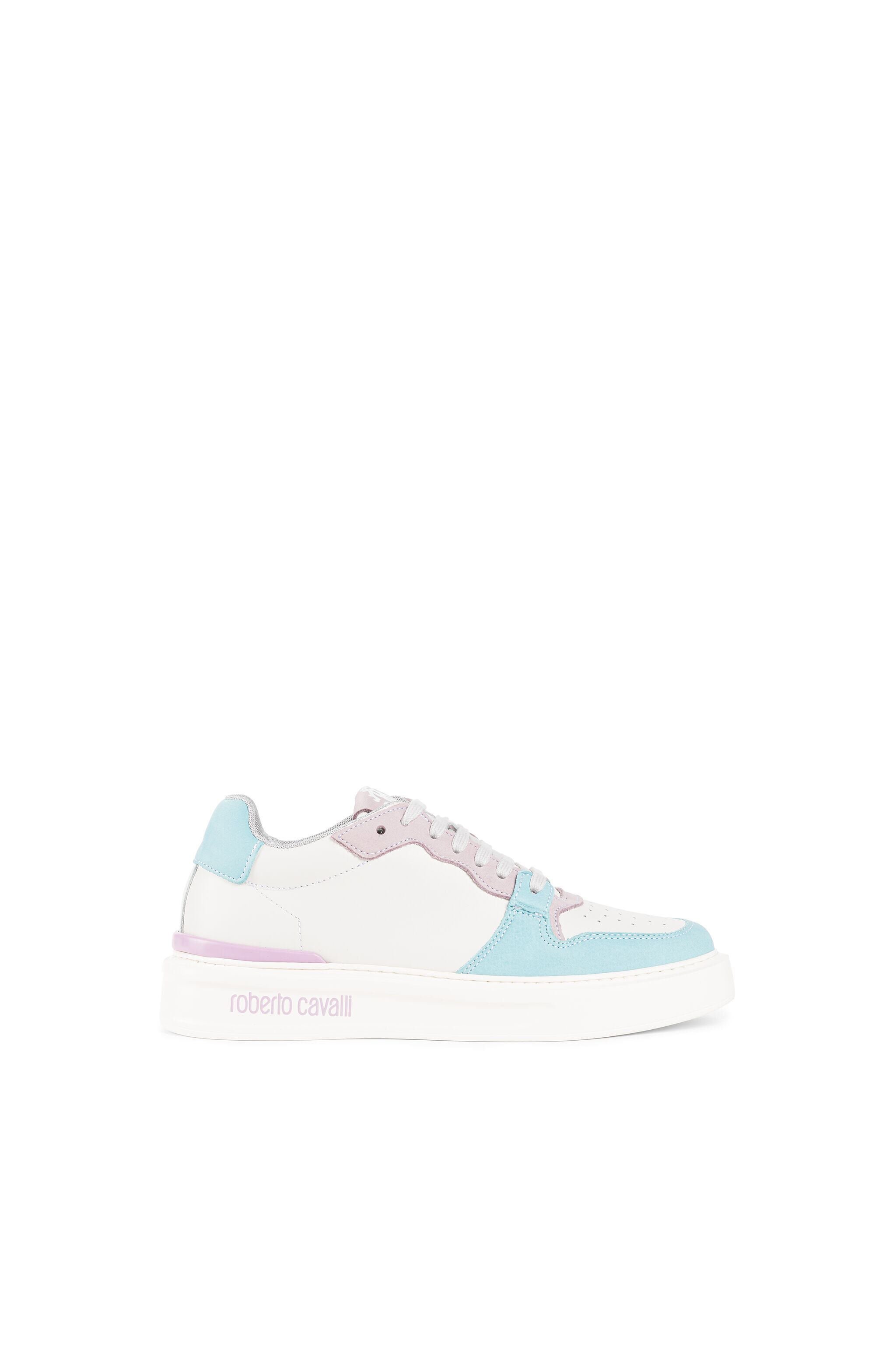 RC RC Monogram-Print Sneakers White/light blue KOS00C-PNO01