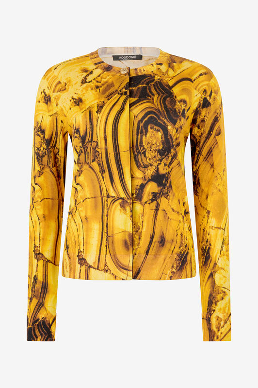 RC Cardigan with Amber Print Jaune VKM906-MQ034