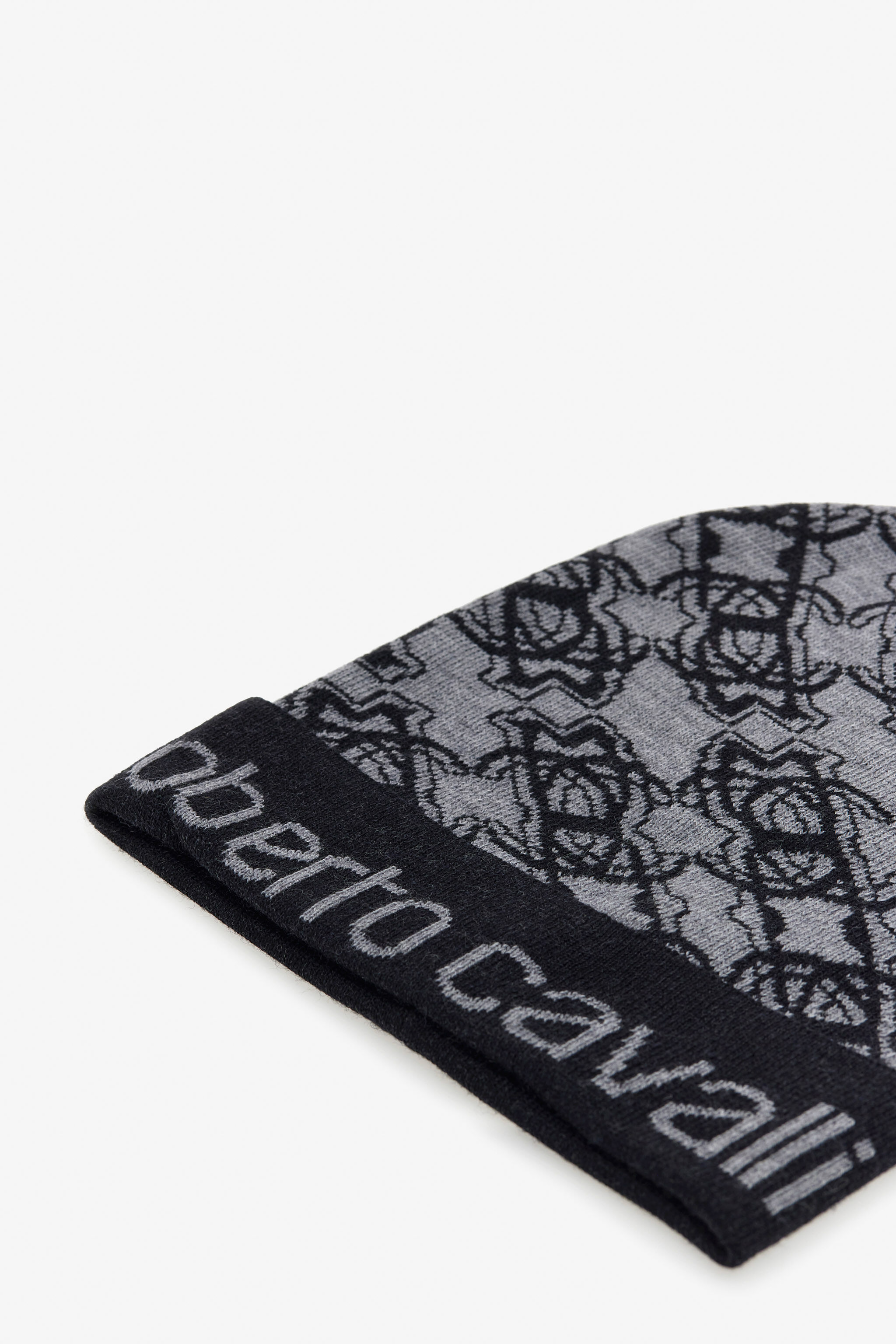 RC Wool Blend Beanie with RC Monogram and Logo Black TALR13-IR030