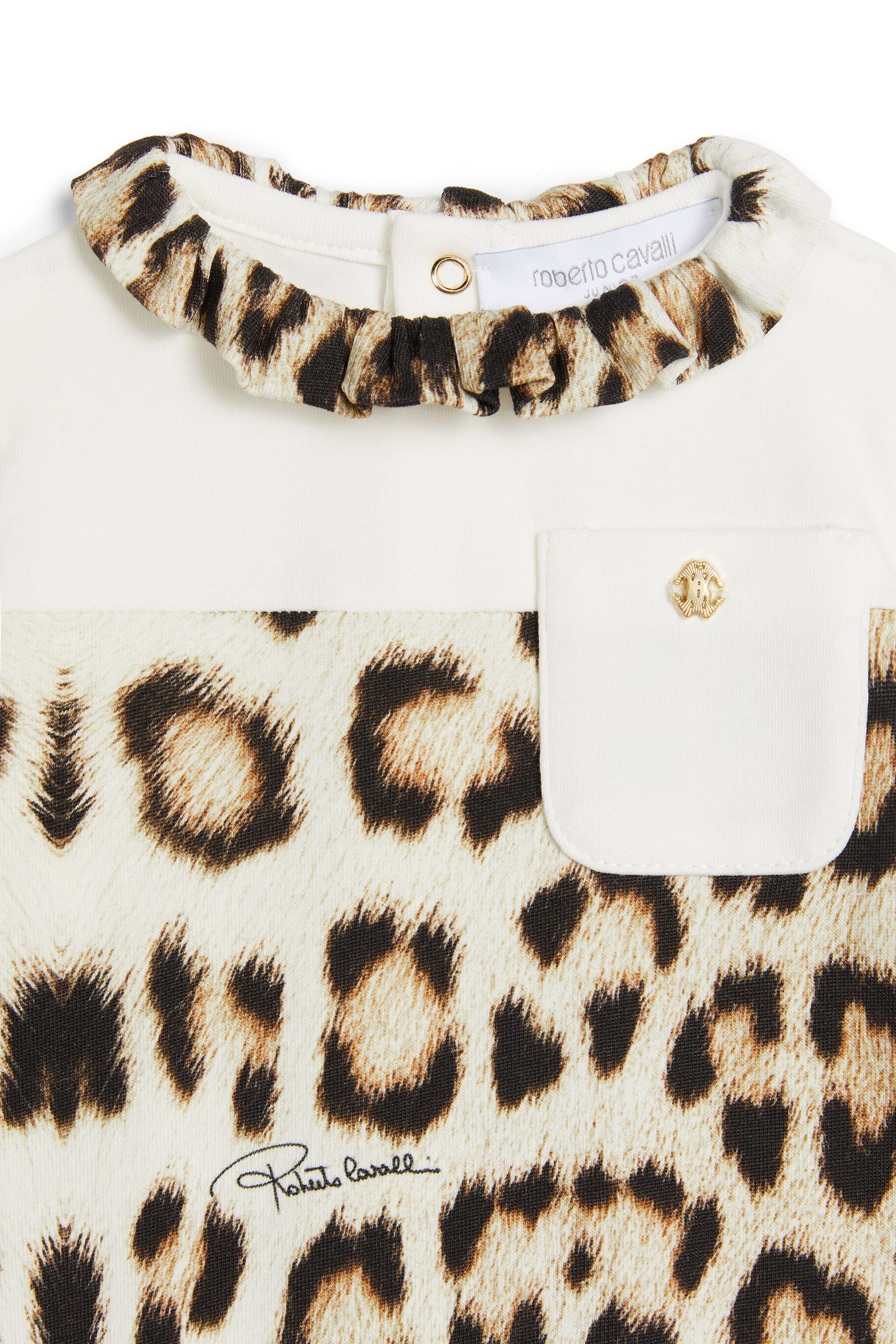 JU Jaguar-Print Romper Set BEIGE/WHITE/BLACK MJT804-JMQ64