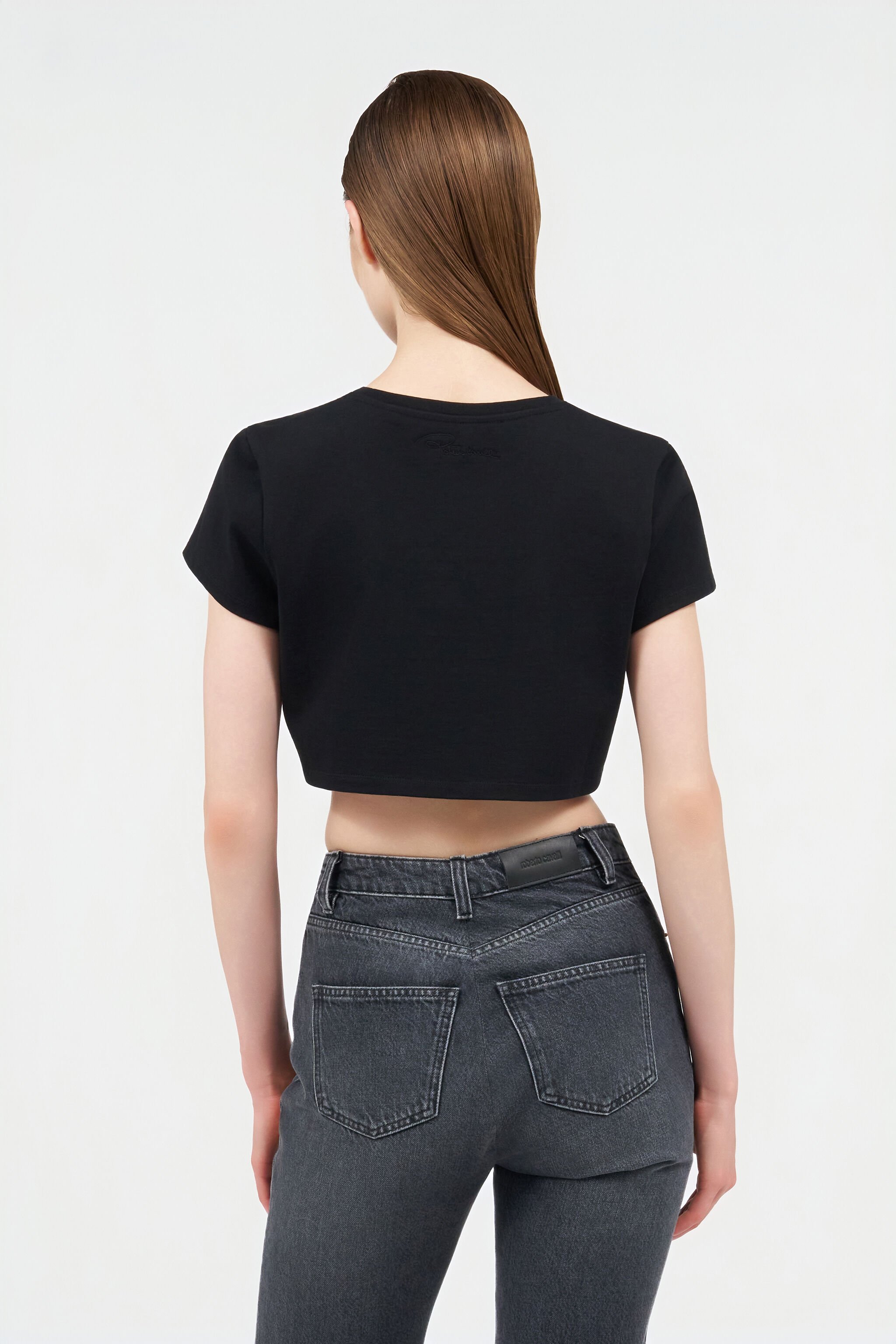 RC Crop top en coton avec tigres BLACK WQT63B-JD028