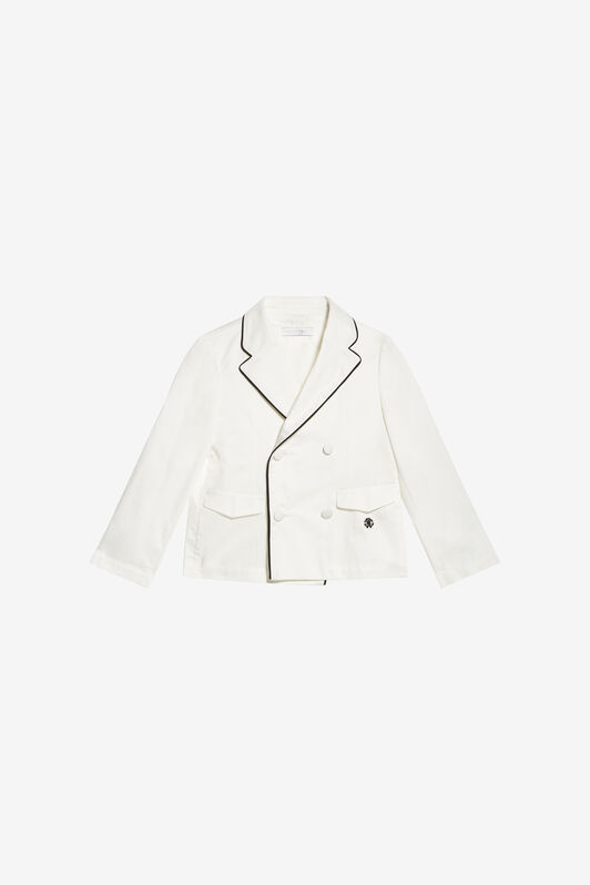 JU Double-Breasted Jacket With RC Monogram White UJT400-RN012