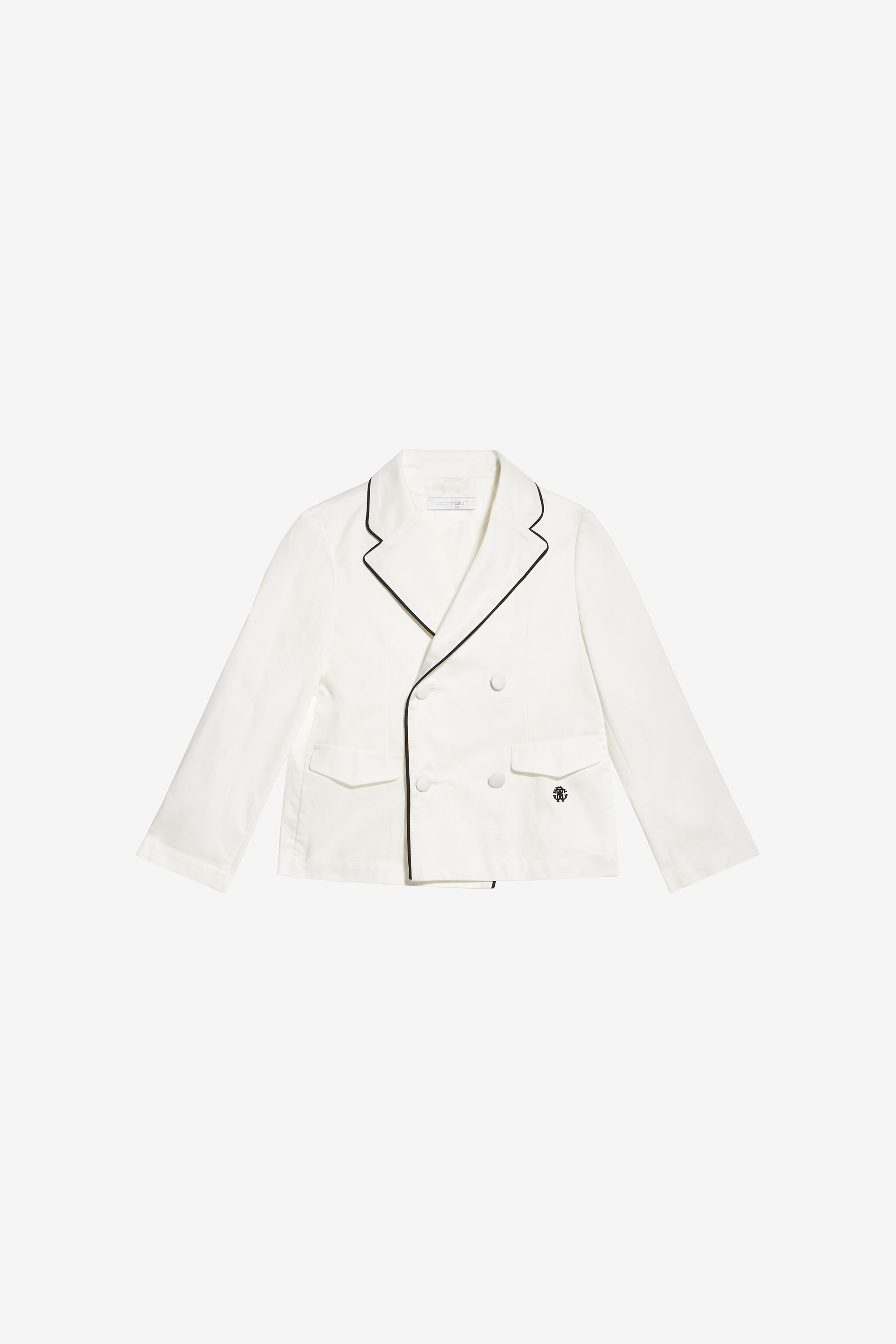 JU Double-Breasted Jacket With RC Monogram White UJT400-RN012
