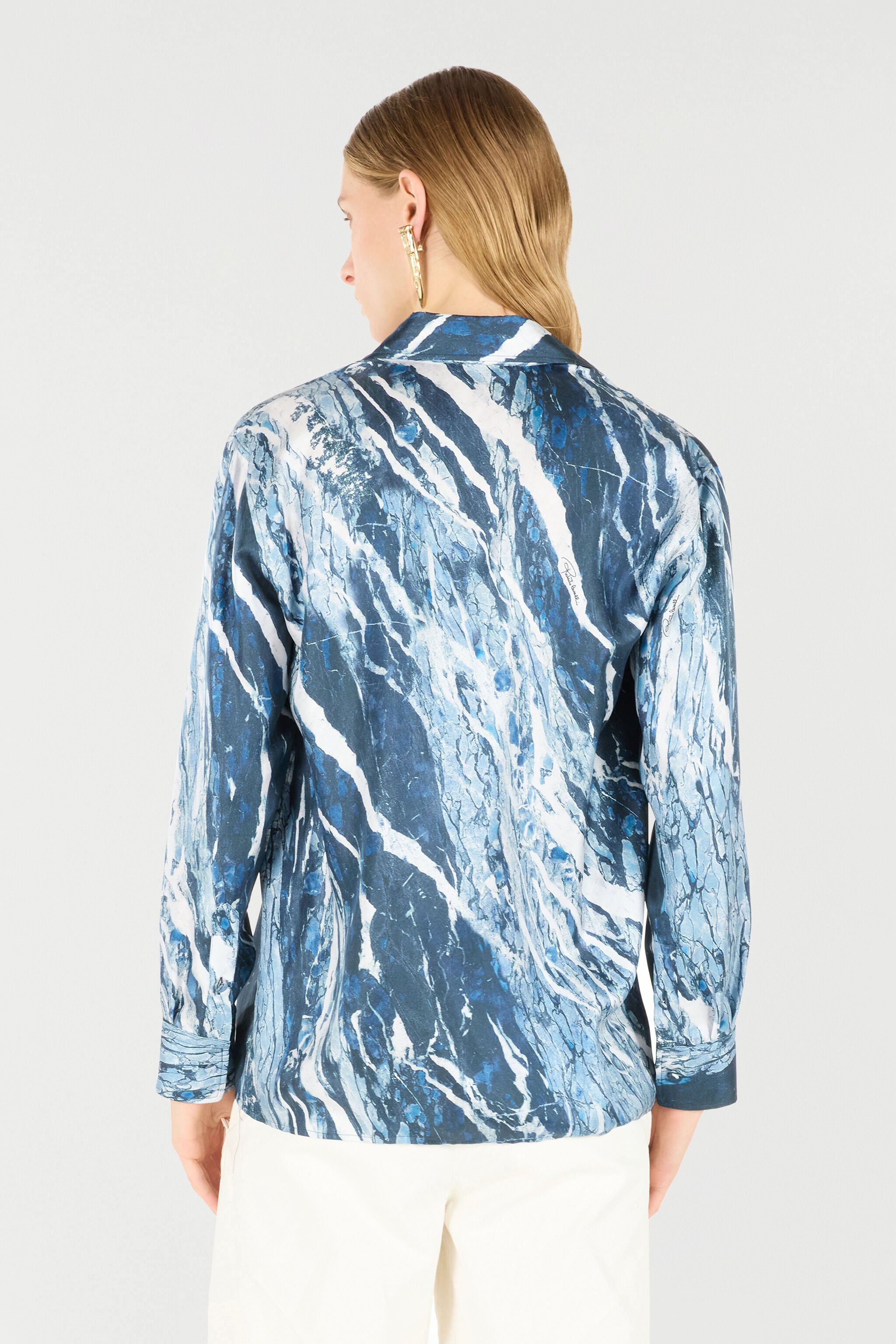 RC Marble-Print Shirt Dark blue UKT704-4QN22