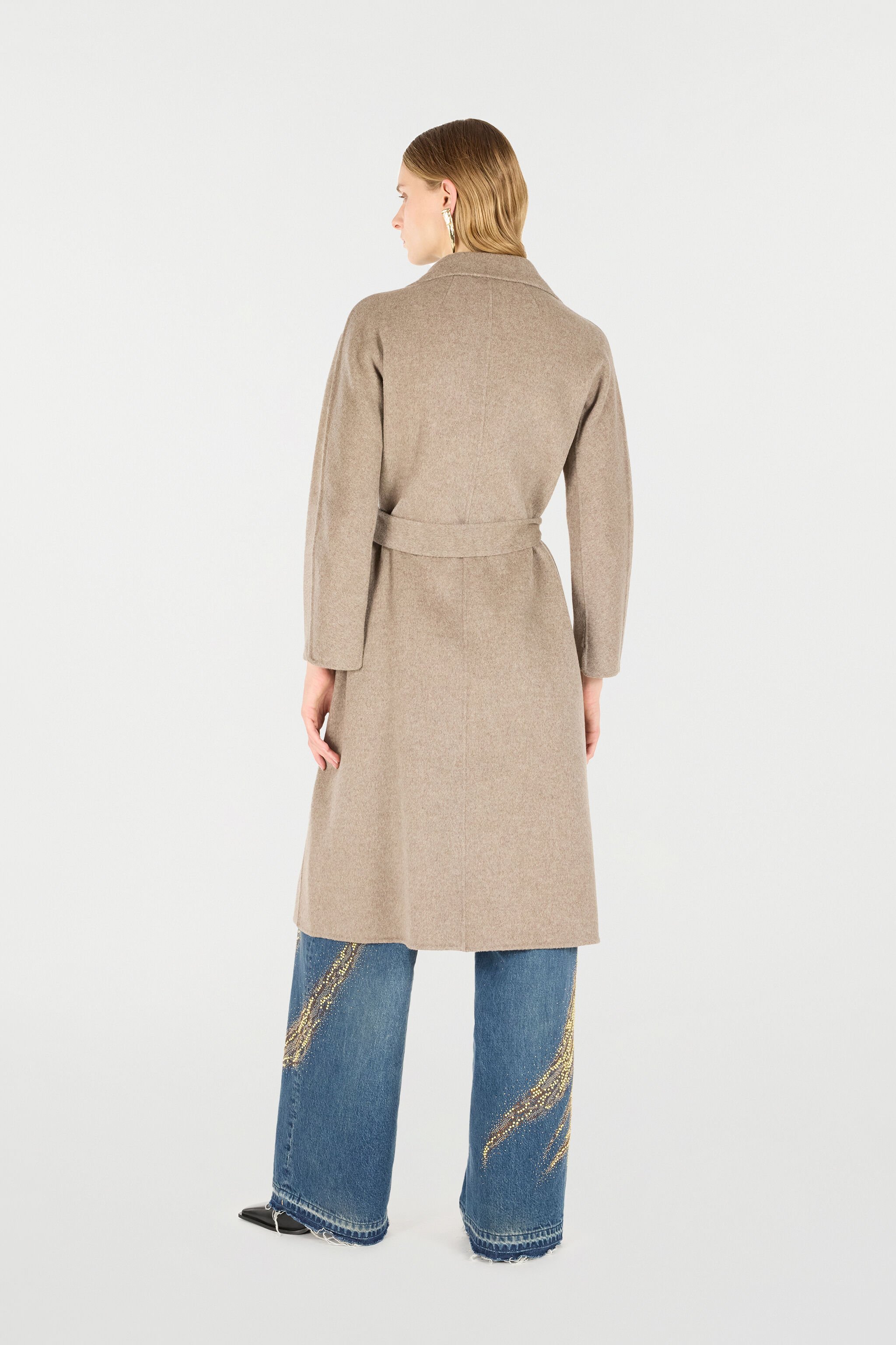 RC Brown Wool Cashmere Coat TORTORA MELANGE OOT50A-WH016
