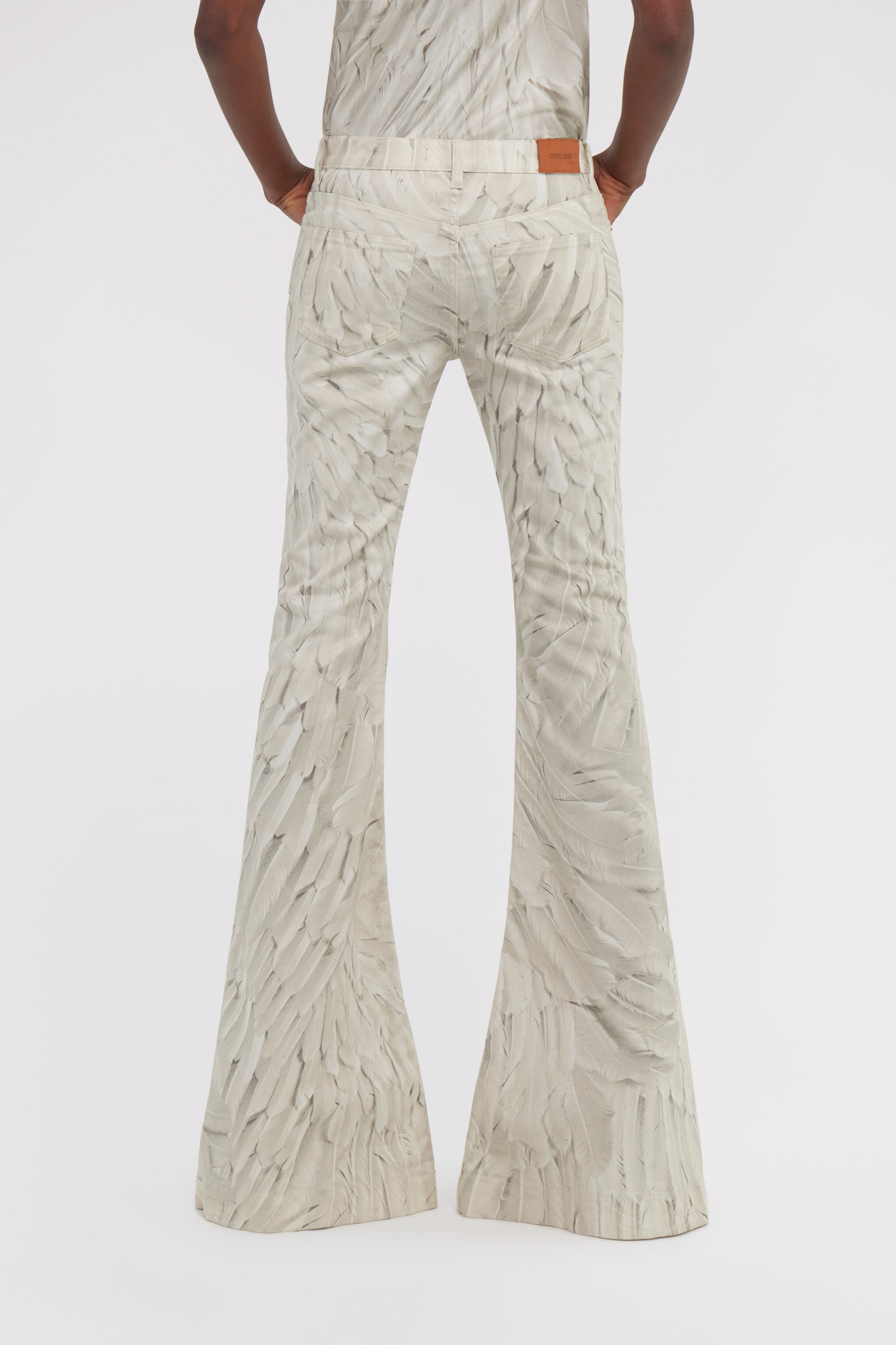 RC Plumage print denim Blanc SWJ205-DAL74