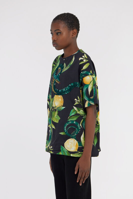 RC Lemons print t-shirt Black SKT62A-3PI89