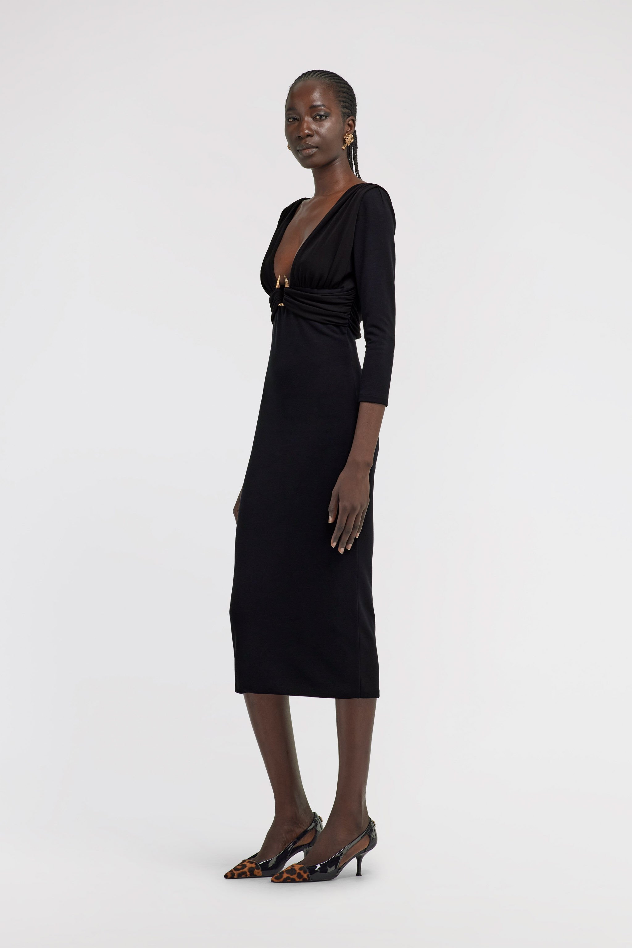 RC Vestido con detalle dorado Negro TKT139-JJ034