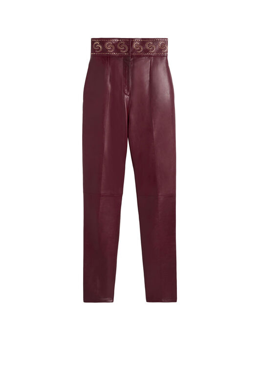 RC Studded high-waisted trousers Rojo oscuro JQP202-PG001