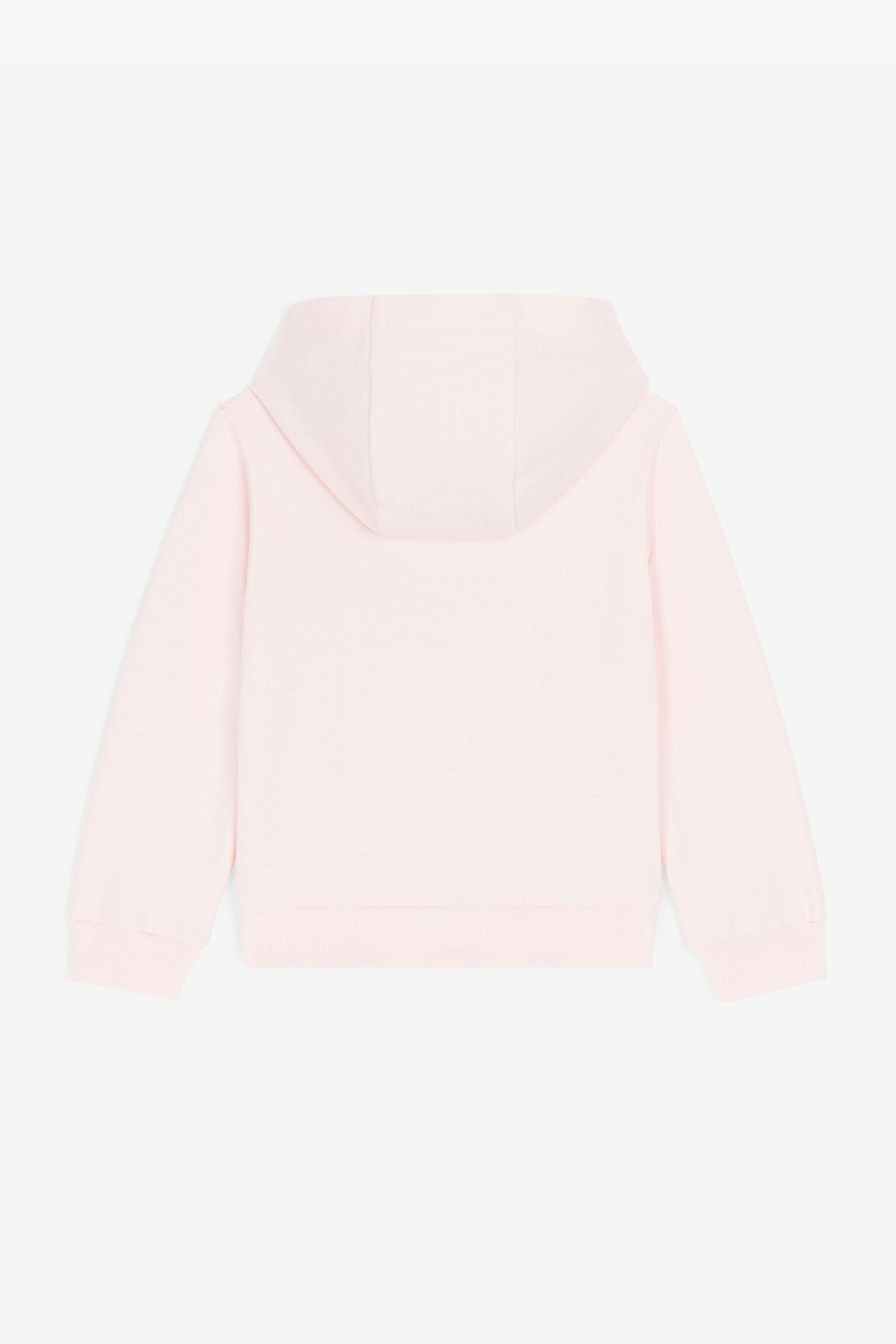 JU Teddy Bear-Embroidered Cotton Hoodie Pink RJT905-CF050