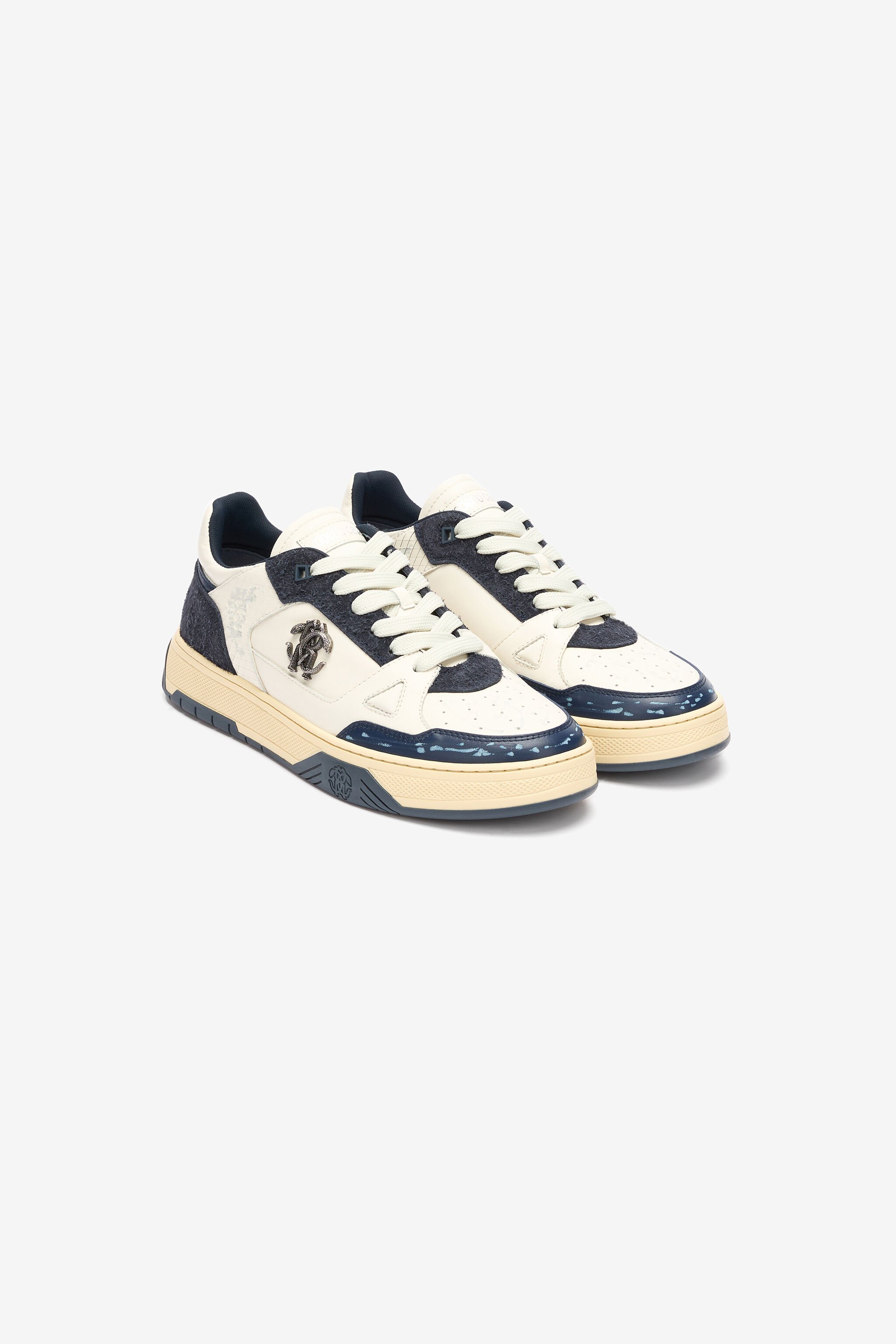RC Sneakers With Inserts And Mirror Snake Monogram White/Blue URS054-PZU89