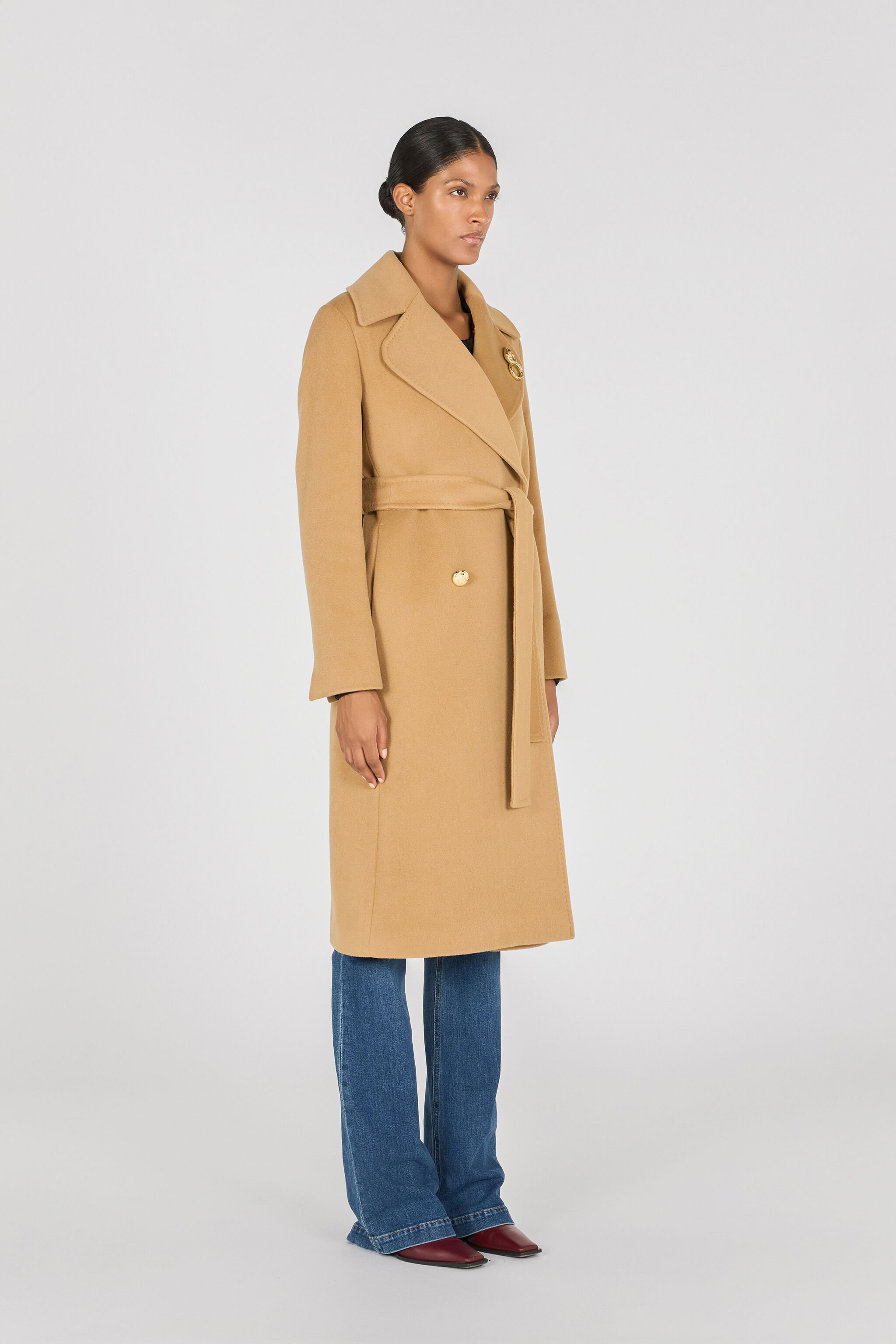 RC Woman Wool and Cashmere Coat CAMEL OOT50E-FT001