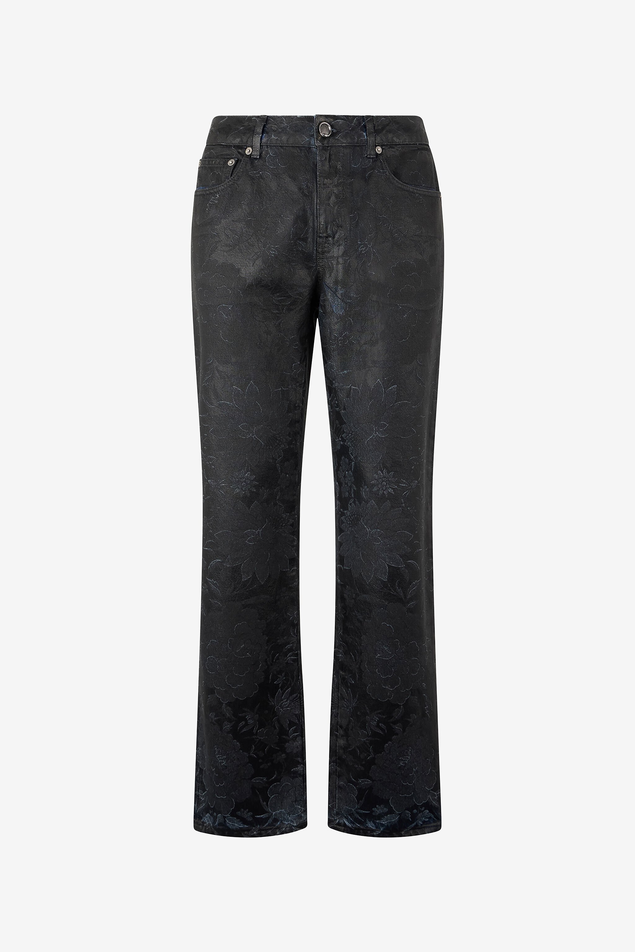 RC Jeans Con Motivo Floreale E Scoloriture Nero VNJ201-VT035