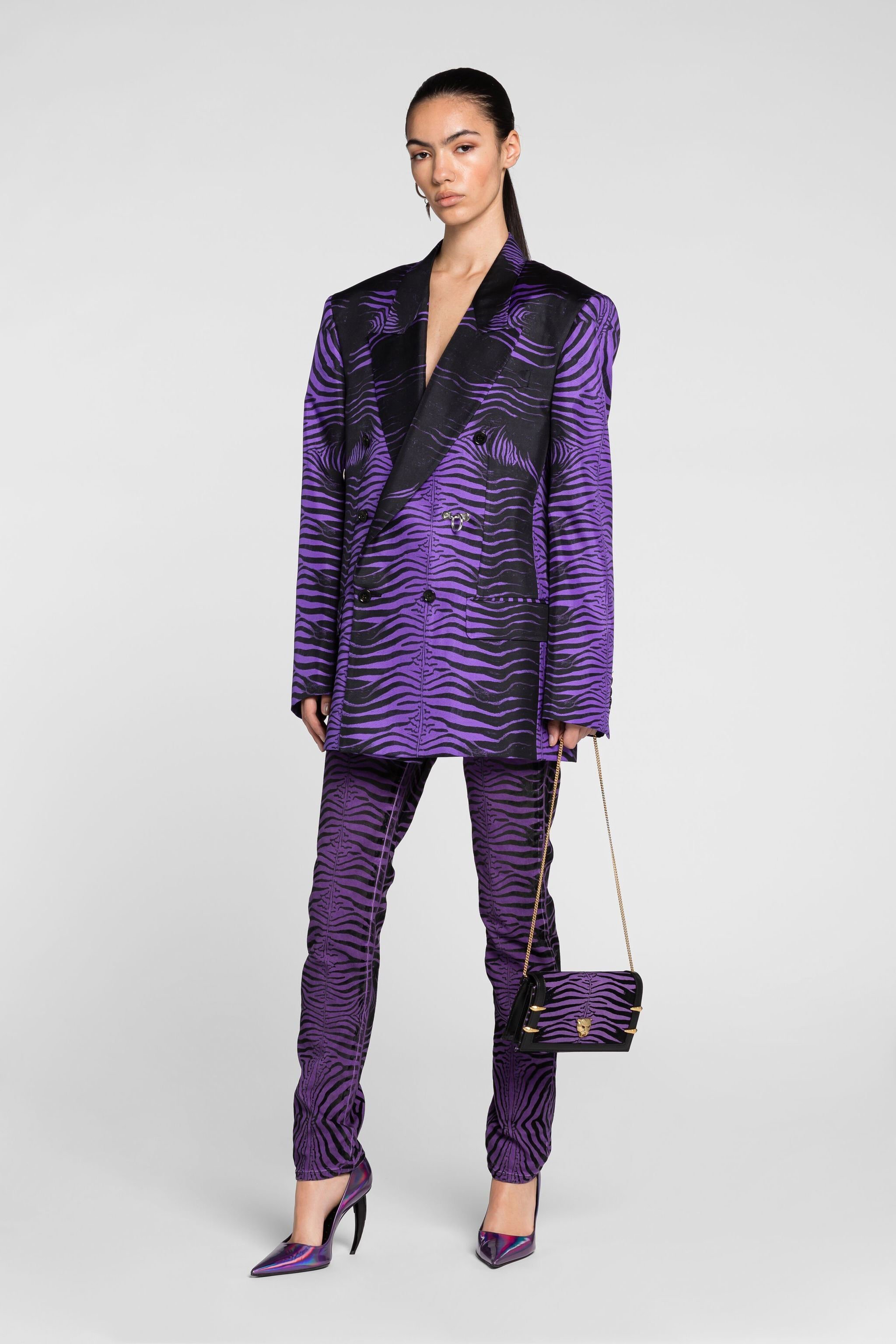 RC Jeans slim con stampa Zebra Viola PQJ232-DE004