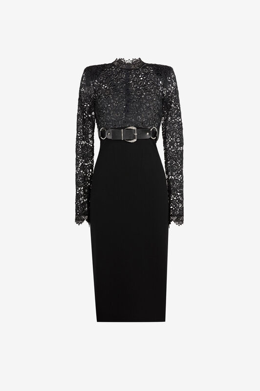 RC Lace-panel dress Black QKT116-RJ030