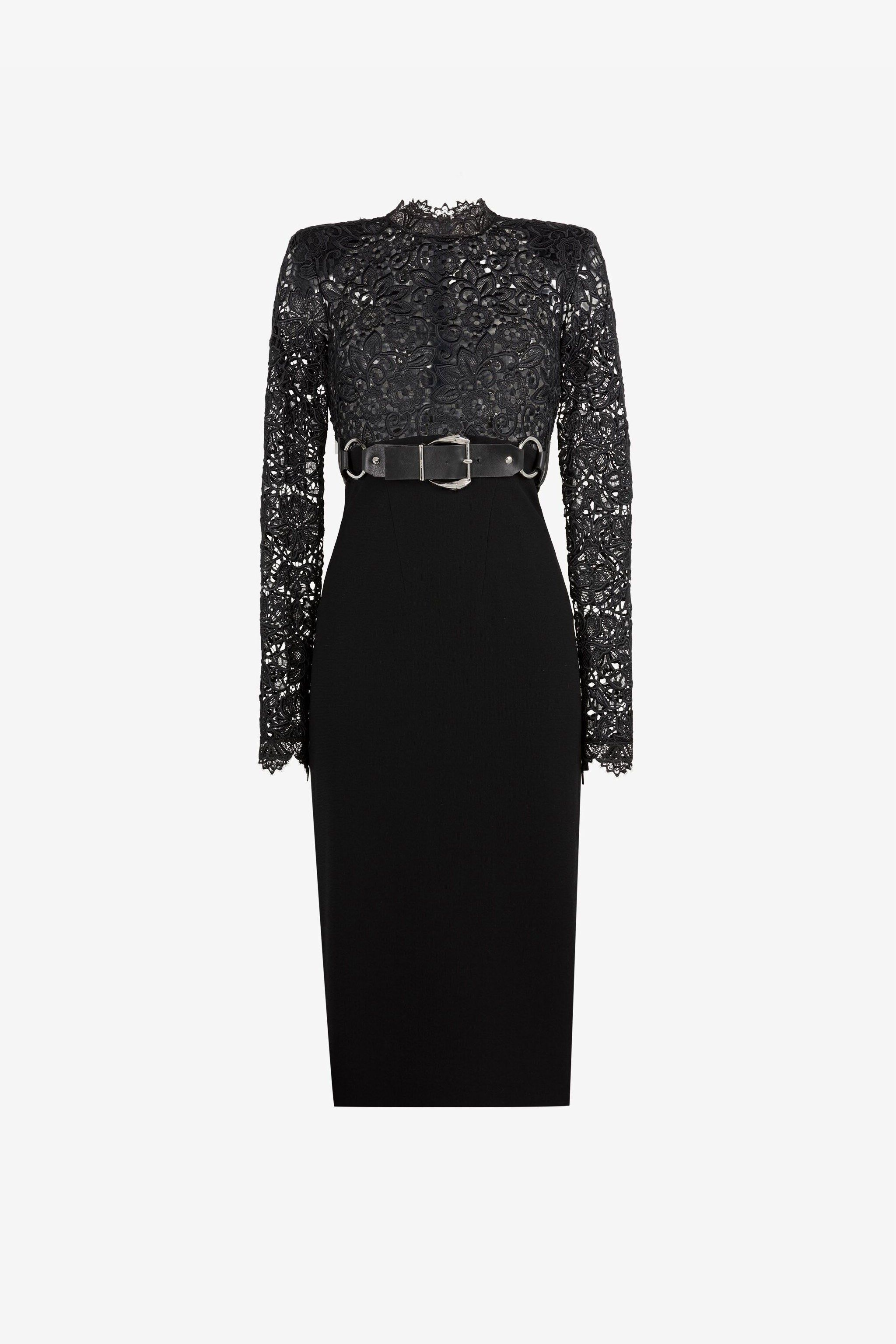 RC Lace-panel dress Black QKT116-RJ030