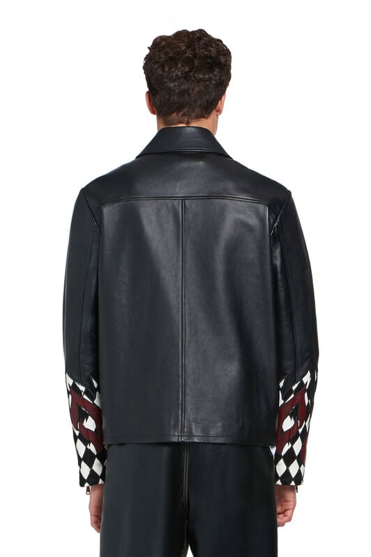 RC Nappa-Lederjacke mit Flammen-Design BLACK INP805-PN001
