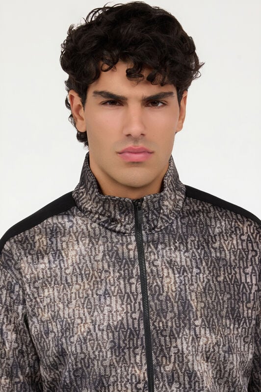 JC Sweatshirt mit verwaschenem Effekt und Allover-Schriftzug 899+316 VFT084-VF128