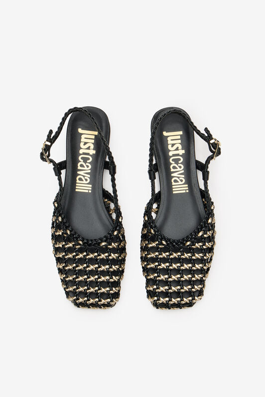 JC Escarpin Slingback au Design Tressé JC Escarpin Slingback au Design Tressé 899 BLACK + 929 GOLD WFS105-WF343