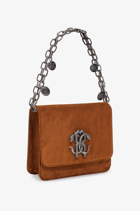 RC Shoulder bag with Monogram Mirror Snake Brown RKB003-PNC00