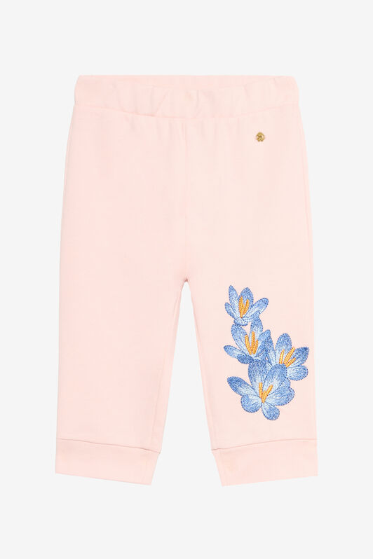 JU Baby Pink Track Pants with Floral Embroidery BABY ROSE VJT200-CF050