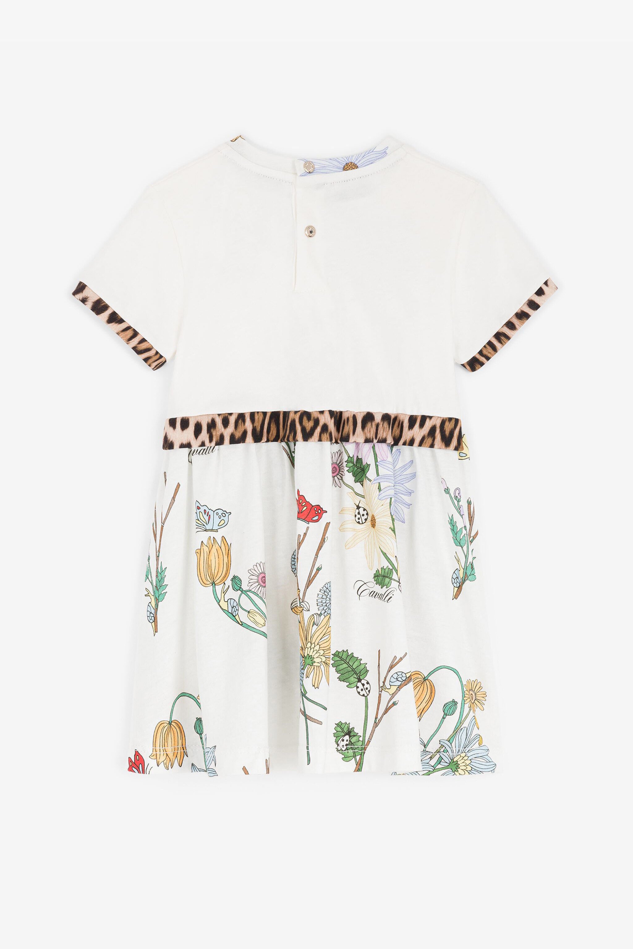 JU Floral And Leopard-Print Cotton Dress White RJT10G-JD001
