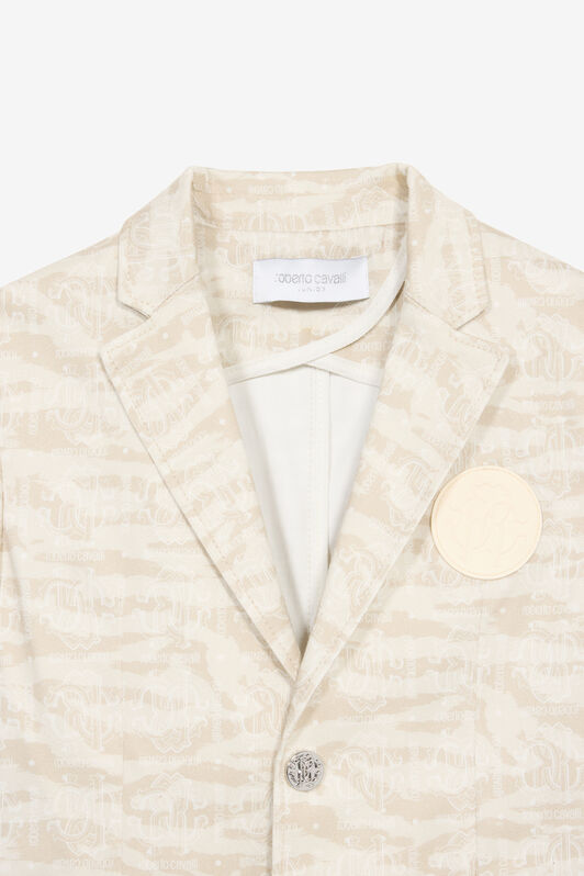 JU Giacca Con Stampa Tiger Skin Avorio UJT40E-6SO44