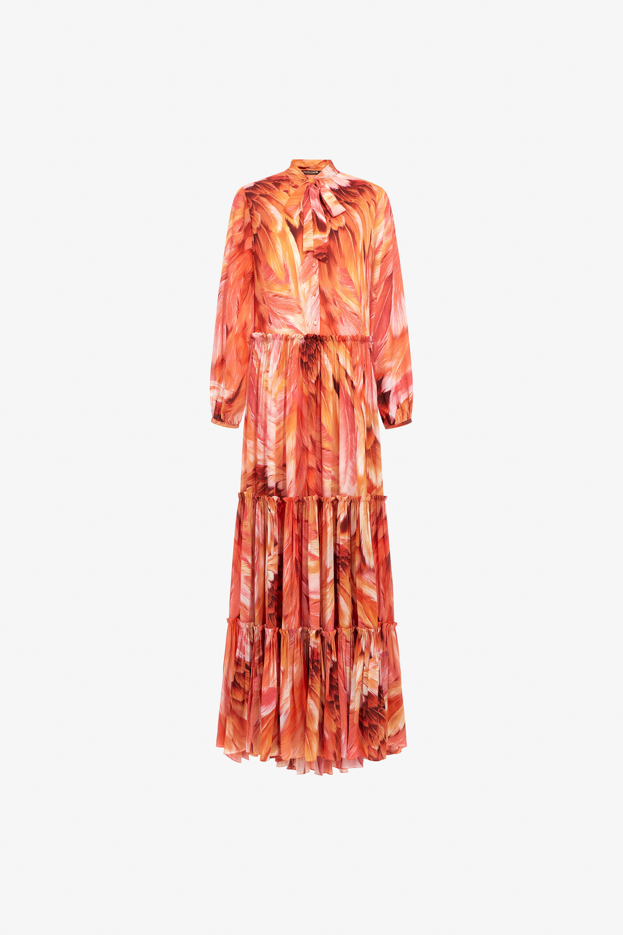 RC Long dress Plumage print Naranja SWT130-7HL71