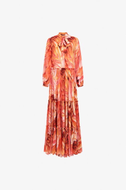 RC Long dress Plumage print RC Long dress Plumage print Naranja SWT130-7HL71