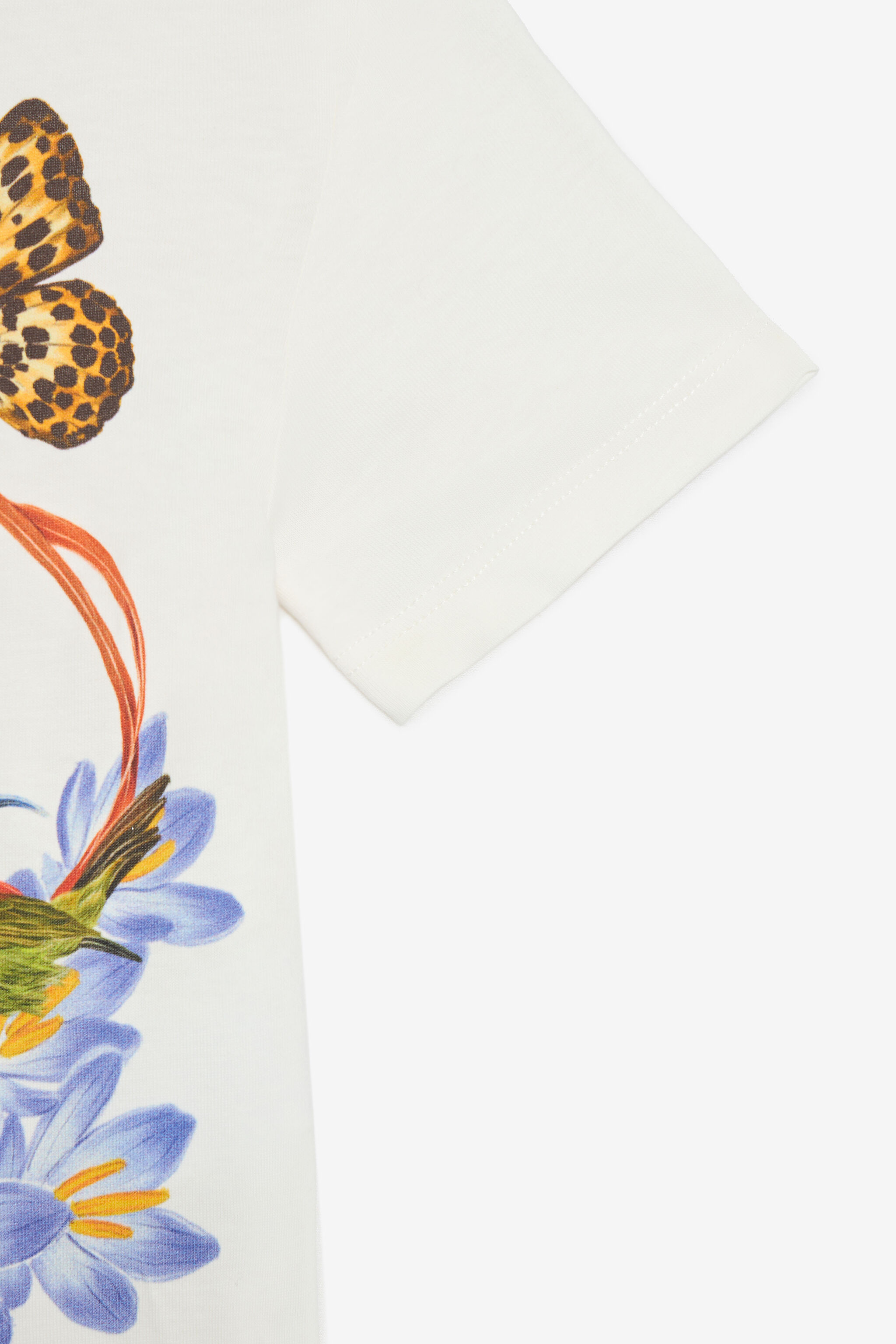 JU Milk White T-Shirt with Tropical Print MILKY WHITE VJT62G-JD001