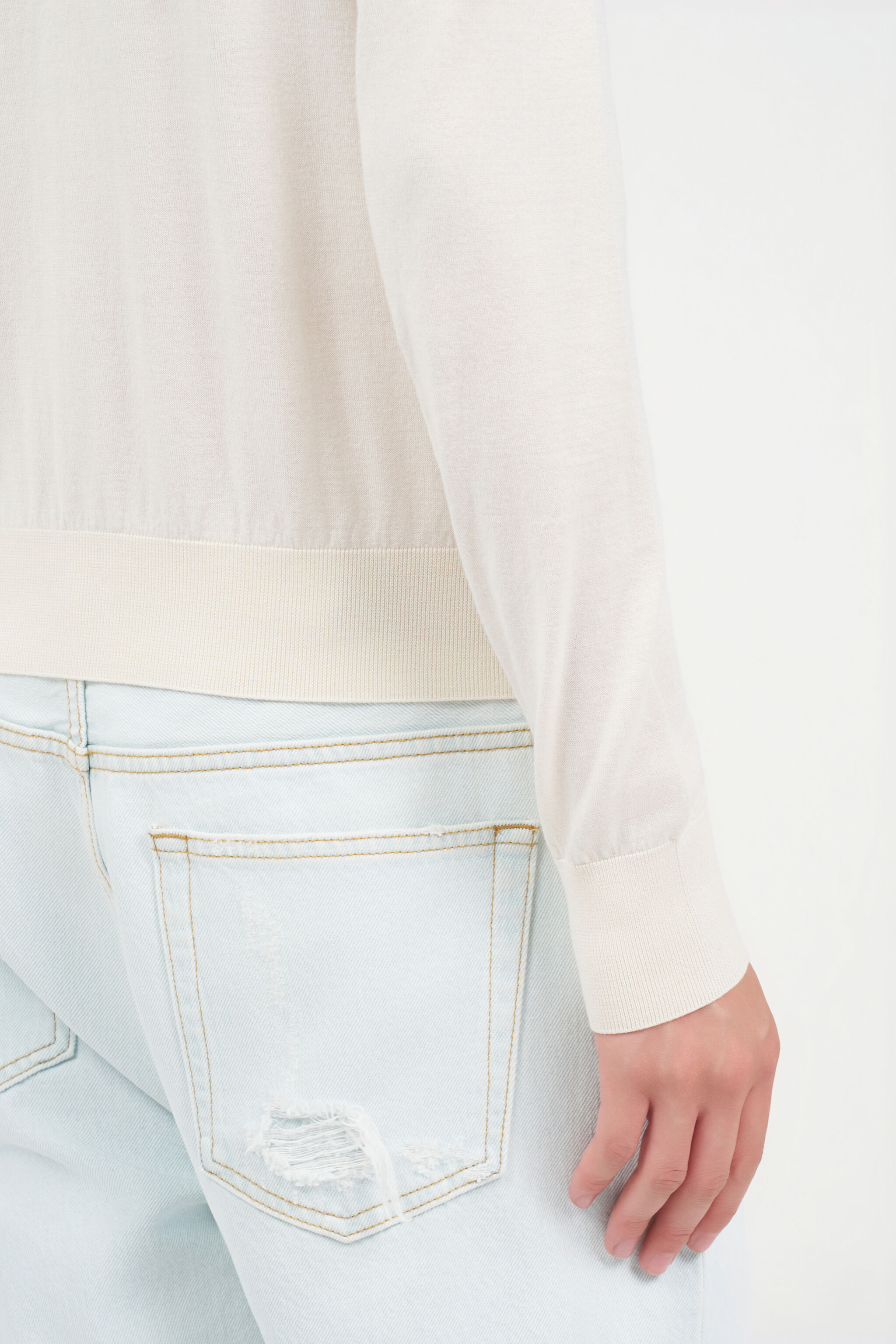 RC Wool Blend Cardigan Ivory UWM901-WH003